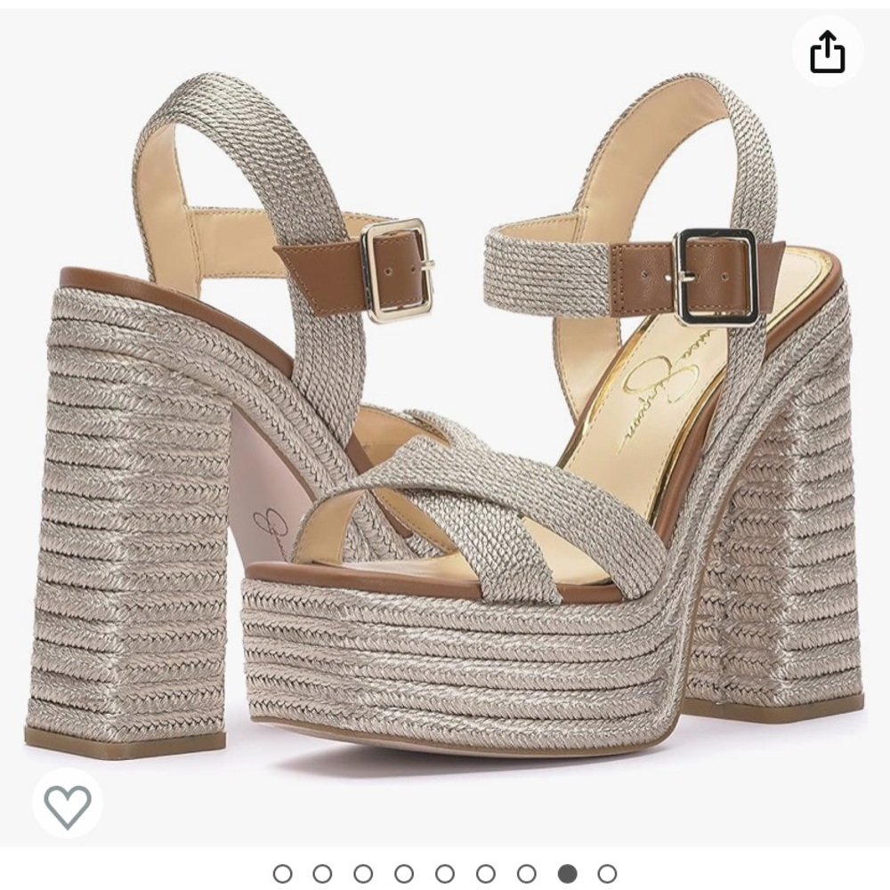 Jessica Simpson Womens Brycen Woven Ankle Strap Platform Sandals